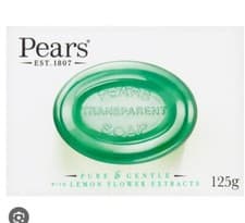 Image of Pears Oil Clear Soap with Lemon Extract 125g Bar X6 (Green)
