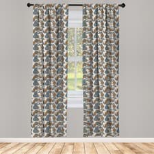 Image of Floral Curtains 2 Panel Set Paisley