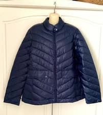Image of ESMARA (Aldi) - Navy Blue Lightweight Micro Puffer Jacket - Sz L /XL (46 bust)