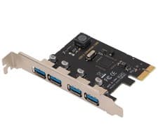 Image of PCI E to USB3.0 Expansion Card 4 Ports 5Gbps High Speed Supply Free Transmission