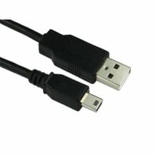 Image of 0.5m USB2.0 Type A (M) to Mini B (M) Cable - Black