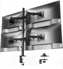 Image of monTEK Quad Monitor Stand Mount 4 Screens up to 17”-32” and 10KG Each Arm Clamp