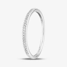 Image of 9ct White Gold 0.08ct Diamond Pavé Set Half Eternity Ring TH014835R
