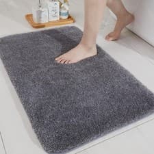 Image of Non Slip Bath Mat Water Absorbent Small Large Bathroom Rugs Toilet Pedestal Mats