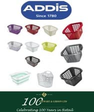 Image of ADDIS LAUNDRY BASKET BLACK RED METALLIC LIEN WHITIE SQUARE RECTANGULAR
