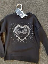 Image of SALE NEW GIRLS BLACK GUESS SWEATSHIRT SIZES 8 YRS 10 YRS 14 YRS 16 YRS