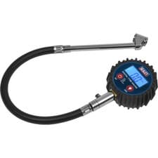 Image of 150psi DIGITAL Tyre Pressure Gauge with Twin Push-On Connector Hose -Swivel Head