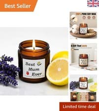 Image of Best Mum Ever Candle with Round Glass Jar – Calming Lavender & Lemon Scent