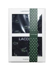 Image of Lacoste Navy All Over Logo T-Shirt & Jogger Pant 2 Piece Lounge Set Gift Box