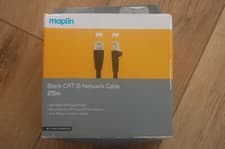 Image of Maplin Flat Black Cat 6 Network Cable 25m Brand New