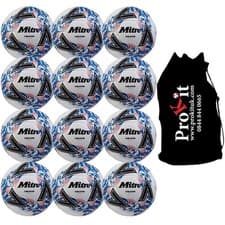 Image of Mitre Calcio One 12 Ball Pack - White/Black/BOTN Blue