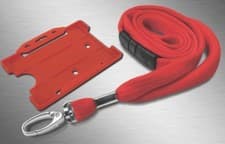 Image of Plain Neck Strap Lanyard 10mm Heavy Duty Clip & Matching ID Card Pass Holder