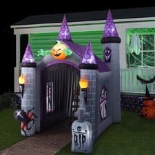 Image of Large Halloween Inflatables Blow Up Ghost with LED Light Outdoor Yard Decoration