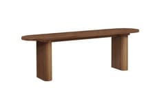 Image of Axel Fluted Dining Bench- Walnut, Oak & Black –Home Dining Room Furniture