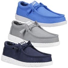 Image of Hey Dude Wally Stretch Canvas Mens Lace Shoe Lightweight Comfort Travel Trainers