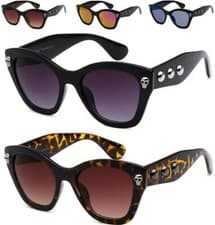 Image of Black Large Gothic Sunglasses Ladies Women Skull Emo Butterfly Cat Eye Large Big