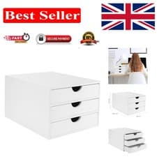 Image of 3-Drawer Bamboo Desktop Tidy - Smooth-Glide & Non-Slip Design for Stability