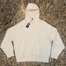 Image of EMPORIO ARMANI $325 Men's Embroidered Eagle Logo Hoodie Sweatshirt Cream NEW