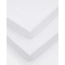 Image of Sanderson 300TC Cotton Deep Fitted Sheets 2 Pack – Single Bed 36cm White or Grey