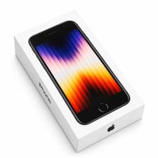 Image of New Boxed Apple iPhone SE 2022 3rd Gen 5G Black 64GB 100% Battery Health A+