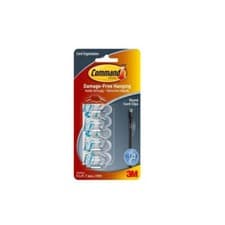 Image of Command Self Adhesive Round Cord Clips 4pk Clear Holds Strongly Easy Apply