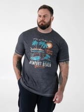 Image of D555 Mens T-Shirt Newport Beach Printed Navy M-XXL (601901)