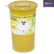 Image of Highly Visible Yellow Sharps Bin - 5L Capacity for Efficient Waste Disposal