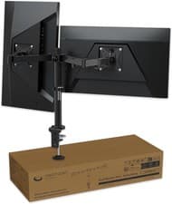 Image of Dual 27” Monitor Arm Sleek Desk Mount Two Monitors up to 8kg Ergonomic Vesa Tilt