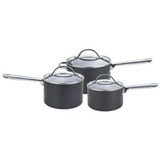 Image of Anolon Saucepan Set 3 Piece Non Stick Dishwasher Safe Cookware - 16/18/20cm