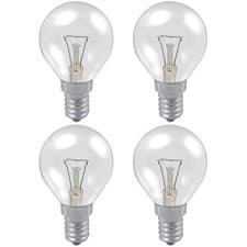 Image of Pack of 4 Philips 60W 230V SES E14 Clear Dimmable Golf Ball