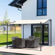 Image of 3 x 3 m Canopy Metal Wall Gazebo Awning Garden Marquee Shelter Door Porch