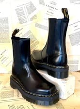 Image of Urban Outfitters Dr Martens 2976 Sq Toe Chelsea Boot Platform Black 42/10 NEW