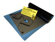 Image of Anti Static ESD Full Workstation Bench Mat Kit - Multiple Sizes. Blue or Grey