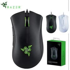 Image of Razer DeathAdder Essential Wired Gaming Mouse 6400DPI Office White Black NEW UK