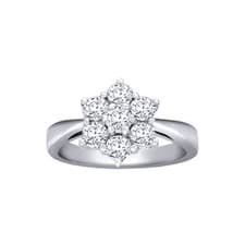 Image of 18ct White Gold Jewelco London 1.25ct Diamond 7 Stone Flower Cluster Ring