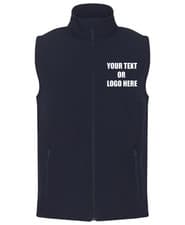 Image of Printed Pro 2-Layer Softshell Gilet Unisex Bodywarmer Custom Text Logo WorkWear