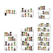 Image of Spice Herb Rack Kitchen Cupboard Door Wall Storage Organiser 1-6 Tier Buckingham