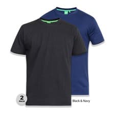 Image of D555 Mens T Shirt Short Sleeve Cotton Crew Neck Casual Wear Pack of 2 2XL-8XL