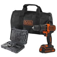 Image of BLACK+DECKER 18V Hammer Drill x1 1.5 Ah battery x32 Accy kit+Softbag BCD700S32Q-