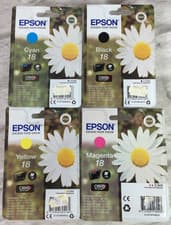 Image of Genuine Epson 18 Daisy 4 pack C/M/Y/K Ink Cartridges (T1806)