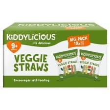 Image of Kiddylicious Veggie Straws Baby Snacks Big Pack 10 x 12g (Pack of 3)
