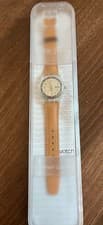 Image of New (2008) Swatch GE700 Watch Tan Leather Strap. Swiss Made.