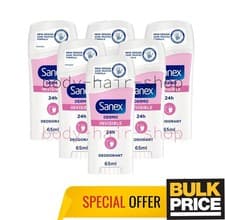 Image of Sanex Dermo Invisible Stick Deodorant PH Balance Anti-Stain Alu-Free 65ml 6-Pack