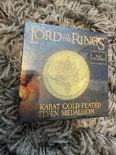 Image of Limited Edition & Sealed The Lord of the Rings Elven Medallion Dust 24 Karat