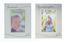 Image of Photo Frame 4x6" Grandson Granddaughter Gift Silver Plated Family Picture Frame