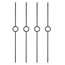 Image of Black Iron Single Circle Stair Spindle Baluster Metal Railing