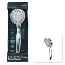 Image of Croydex Chrome & White Contour Midi Two Spray Function (85mm) Shower Handset