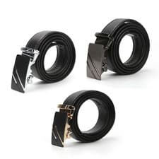 Image of Mens Faux Leather Belts Jeans Trousers Casual Belt Real Metal Buckle Bonded