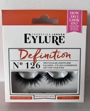 Image of Eylure Definition Reusable Strip Lashes No.126 with Adhesive - BOLD BLACK