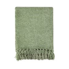 Image of Emma Barclay Darcy Tassel Blanket Throw Meadow Green 150x200cm Sofa Bed
